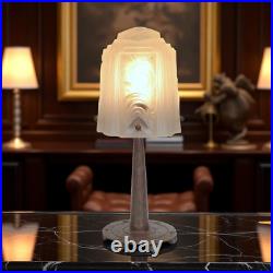 Original Art Deco Table Lamp Spiral Muller Frères Lunéville 1910 Hammered