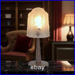 Original Art Deco Table Lamp Spiral Muller Frères Lunéville 1910 Hammered