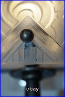 Original Art Deco Table Lamp Spiral Muller Frères Lunéville 1910 Hammered