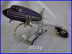 Original DOUGLAS DC-3 ART DECO COLBALT BLUE GLASS AIR PLANE TABLE LAMP 1930s