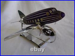 Original DOUGLAS DC-3 ART DECO COLBALT BLUE GLASS AIR PLANE TABLE LAMP 1930s
