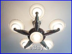 Original Petitot Art Deco Deko Streamline Chandelier Decken Hänge Lampe Leuchte