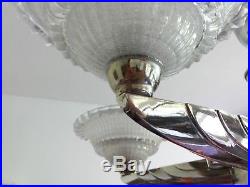 Original Petitot Art Deco Deko Streamline Chandelier Decken Hänge Lampe Leuchte