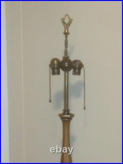Original, numbered Large Tiffany style bronze floor lamp 22 LB hand finished