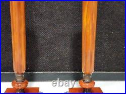 PAIR OF AMBER BAKELITE VINTAGE ART DECO LAMPS WithORNATE METAL BASES