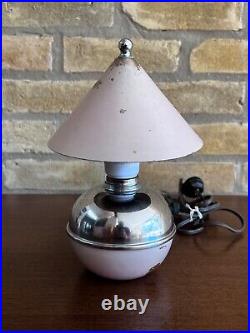 PINK Chase Gerth Art Deco Machine Age Glow Ball Desk Table Lamp Light Nessen Vtg