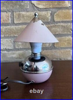 PINK Chase Gerth Art Deco Machine Age Glow Ball Desk Table Lamp Light Nessen Vtg