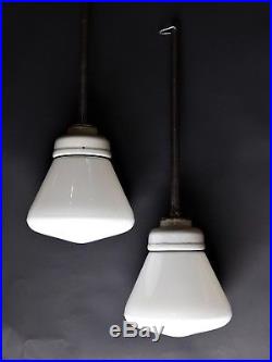 Paar Lampen Bauhaus Art Deco IndustrieLampe 30er 40er Jahre Deckenlampe N38
