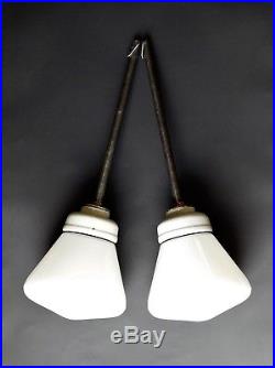 Paar Lampen Bauhaus Art Deco IndustrieLampe 30er 40er Jahre Deckenlampe N38