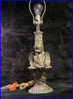 Pacific Coast Lighting UnderLabs Cherub Sitting Angel Table Lamp 1993 Art Deco
