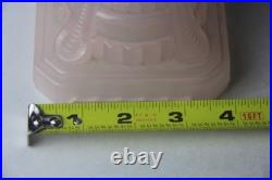 Pair 1930s HouzeX Houze Glass Art Deco Coralex Pink Skyscraper Boudoir Lamps