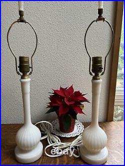 Pair 1946 Antique Aladdin Table Lamps Alacite Glass Boudoir Lights Rewired G278