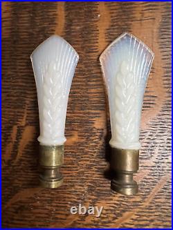 Pair 1946 Antique Aladdin Table Lamps Alacite Glass Boudoir Lights Rewired G278