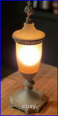 Pair (2) Antique Art Deco Boudoir Table Lamps Neoclassical Urns 1920s 1930s