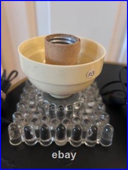 Pair Antique Art Deco Bullet Torpedo Skyscraper Table Lamps Jadeite Working