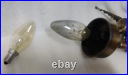 Pair Antique Vintage Old Art Deco Nouveau Brass Mermaid Wall Sconces Light Lamp