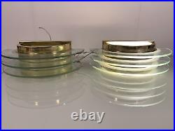 Pair Art Deco Glass Good Tone Forecast Lighting Wall Sconce Lamp Light Luminaire