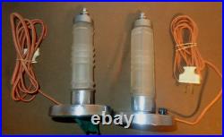 Pair Circa 1930's Art Deco Chrome Mounted Skyscraper/Torpedo shape Boudoir Lamp
