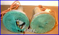 Pair Circa 1930's Art Deco Chrome Mounted Skyscraper/Torpedo shape Boudoir Lamp