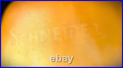 Pair French Signed Schneider Art Glass Light Fixture Shades