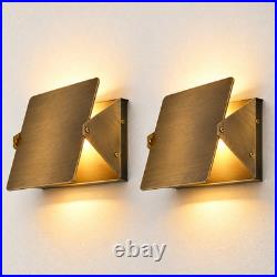 Pair Handmade Geometric Brass Wall Sconce, Modern Shield Lamp, Art Deco Lighting