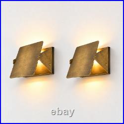 Pair Handmade Geometric Brass Wall Sconce, Modern Shield Lamp, Art Deco Lighting