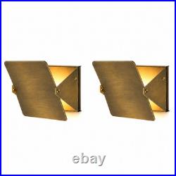 Pair Handmade Geometric Brass Wall Sconce, Modern Shield Lamp, Art Deco Lighting