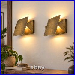 Pair Handmade Geometric Brass Wall Sconce, Modern Shield Lamp, Art Deco Lighting