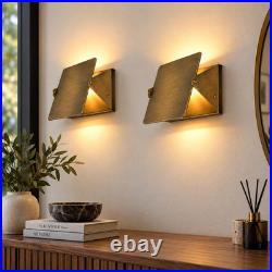Pair Handmade Geometric Brass Wall Sconce, Modern Shield Lamp, Art Deco Lighting