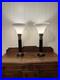 Pair_Karl_Springer_Style_Torchiere_Lamps_Black_Clear_Lucite_Brass_White_Glass_01_erb