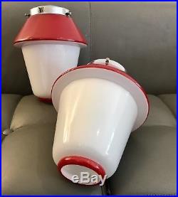 Pair Of Large Art Deco Cased Glass Lamp Shades