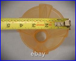 Pair Of Muller Freres Art Deco Glass Antique Lamp Shades Signed 2.25 Fitter