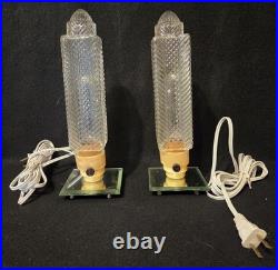 Pair Of Vintage 1930s Art Deco Skyscraper Table Lamp Boudoir Lights Work