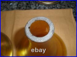 Pair Pairpoint School Bronzed Metal & Steuben Aurene Boudoir Lamps Unsigned 1920