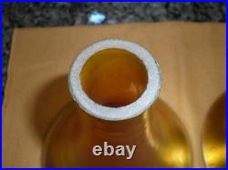 Pair Pairpoint School Bronzed Metal & Steuben Aurene Boudoir Lamps Unsigned 1920