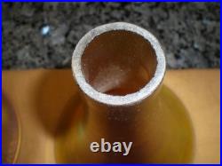 Pair Pairpoint School Bronzed Metal & Steuben Aurene Boudoir Lamps Unsigned 1920