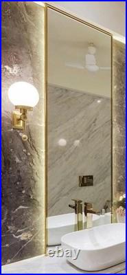 Pair Vintage Art Deco Brass Milk Glass Shad Wall Fixture Sconces Ship Light Lamp