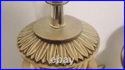 Pair Vintage Underwriters Laboratories Heavy Brass Lamps Tier Rounded