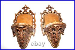 Pair of 1930's After Sunset Lightolier Deco Slip Shade Sconces