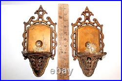 Pair of 1930's After Sunset Lightolier Deco Slip Shade Sconces