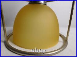 Pair of 1933 Art Deco Industrial Light Domed Glass Lamps Aluminum Rewired 8X11