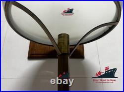 Pair of Vintage Art Deco Brass & Milk Glass Table Lamps Antique Mushroom Shape