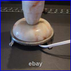 Pair of Vintage Art Deco Bullet Torpedo Skyscraper Boudoir Table Lamps Beige