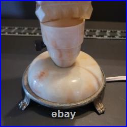 Pair of Vintage Art Deco Bullet Torpedo Skyscraper Boudoir Table Lamps Beige