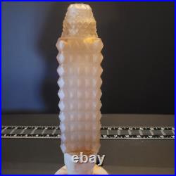 Pair of Vintage Art Deco Bullet Torpedo Skyscraper Boudoir Table Lamps Beige