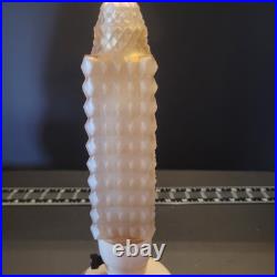 Pair of Vintage Art Deco Bullet Torpedo Skyscraper Boudoir Table Lamps Beige