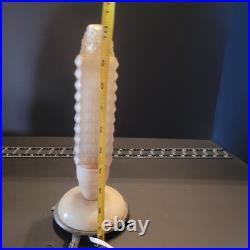 Pair of Vintage Art Deco Bullet Torpedo Skyscraper Boudoir Table Lamps Beige