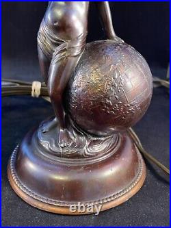 Pair of vintage nude figural Art Deco boudoir lamps