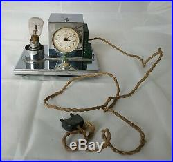 Pendulette réveil ELSA lampe Art Déco électrique / Desk lamp moderniste 1930