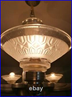 Petitot Art Deco Deckenlampe Lampe Leuchter Glasstäbe Kronleuchter